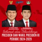 Selamat dan Sukses atas Pelantikan Prabowo Subianto dan Gibran Rakabuming Raka sebagai Presiden dan Wakil Presiden.